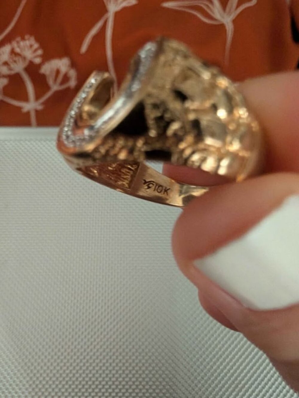 10k Gold size 9.5 Men's Horseshoe Landman Cowboy Ring - Picture 6 of 9